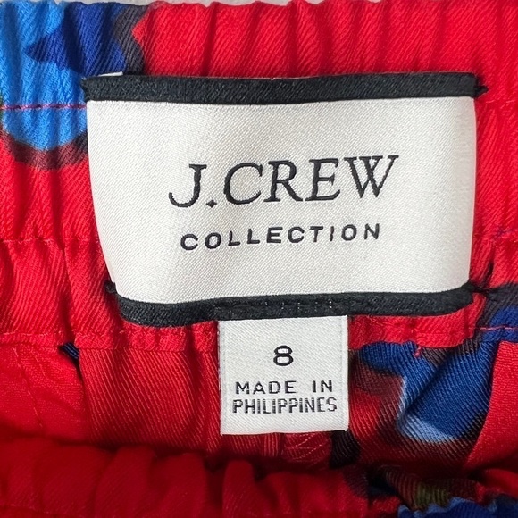 J.CREW Collection Red Lattice Floral Drapey Pull-On Pants - Picture 4 of 6